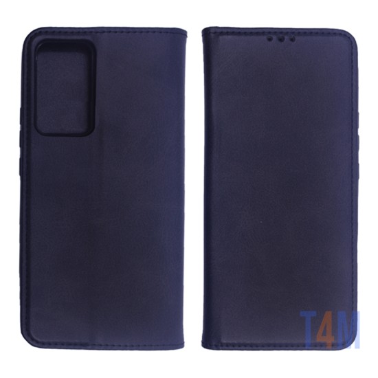 Funda Abatible de Cuero con Bolsillo Interno para Xiaomi Mi 12 Pro Negro